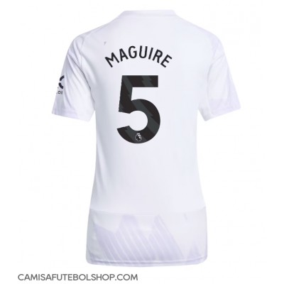 Camisa de time de futebol Manchester United Harry Maguire #5 Replicas 2º Equipamento Feminina 2025-26 Manga Curta Camisa de time de futebol Manchester United Harry Maguire #5 Replicas 2º Equipamento Feminina 2025-26 Manga Curta